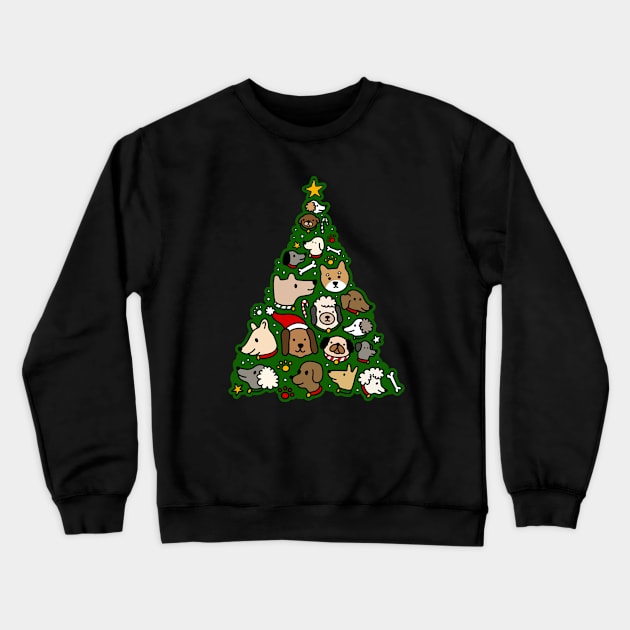 Christmas Tree Dog Lover Holiday Crewneck Sweatshirt by Trippycollage